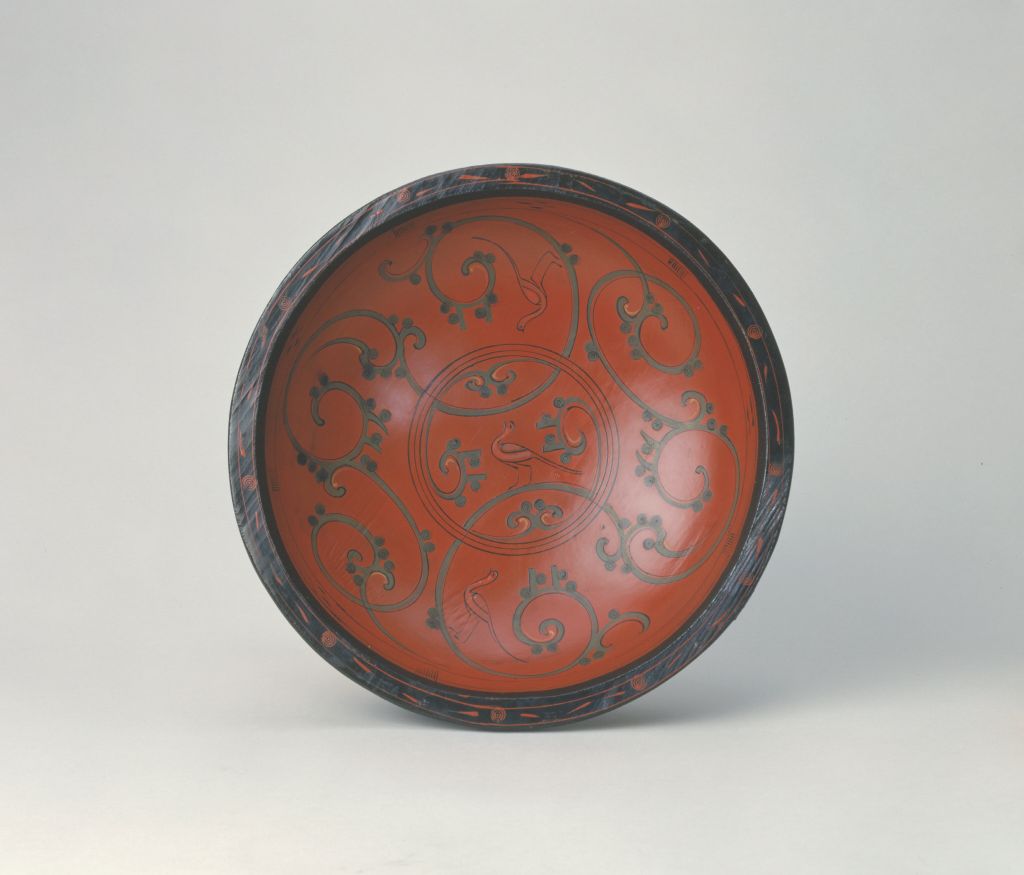 图片[2]-Painted disc with dragon and bird patterns-China Archive